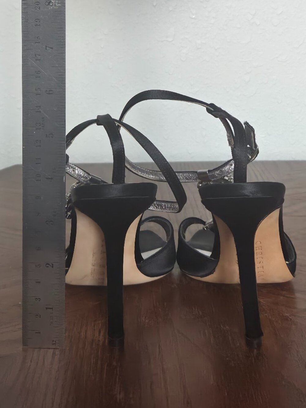 Christian Lacroix Made in Italy Embellished Satin T-Strap Heels – EU 37 - Picture 11 of 11